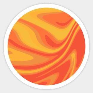 Molten Fire Ball Abstract Liquid Artwork Sticker